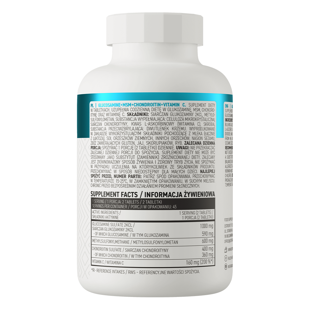 Glucosamine + MSM + Chondroïtine + Vitamine C